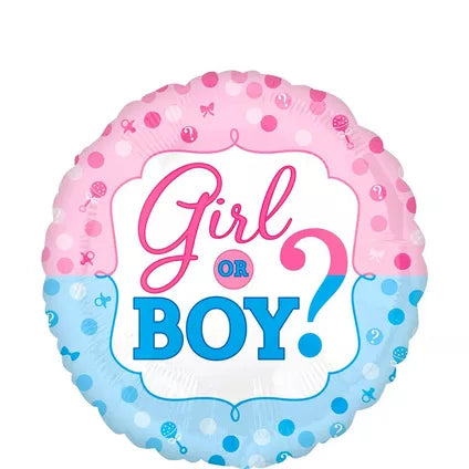 16" Decorative Girl Or Boy Foil Balloon