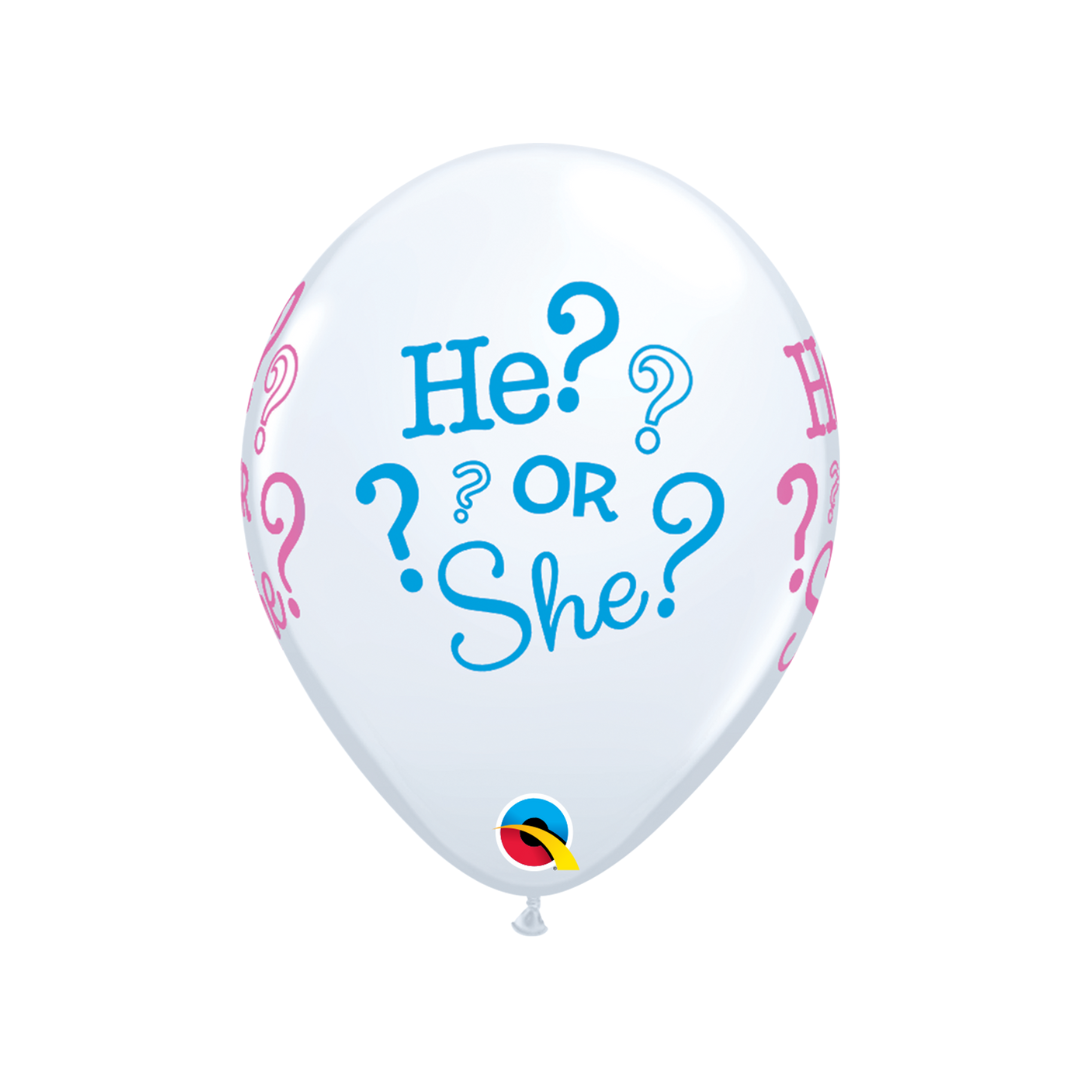 Gender Reveal White Balloon 10 Pack