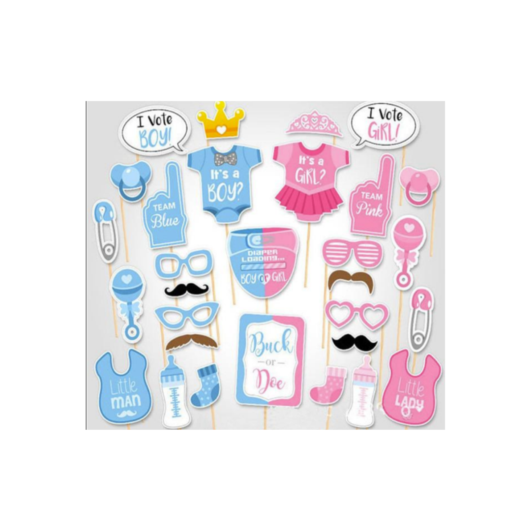 Gender Reveal Photo Booth Props